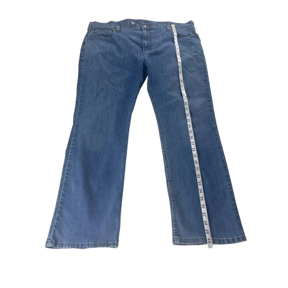 Carhartt 102804 Mens 42x30 Relaxed Fit Straight Leg Blue Stretch Denim Jeans - Picture 8 of 15